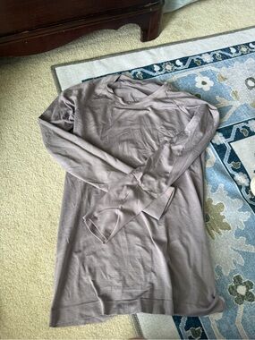 lululemon athletica long sleeve top in light taupe